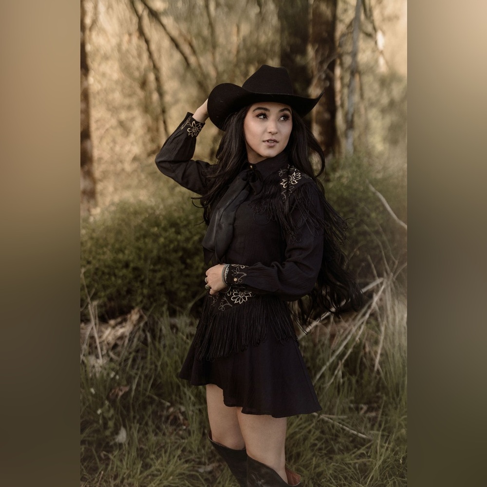 Chasing Unicorns Black and Gold dress